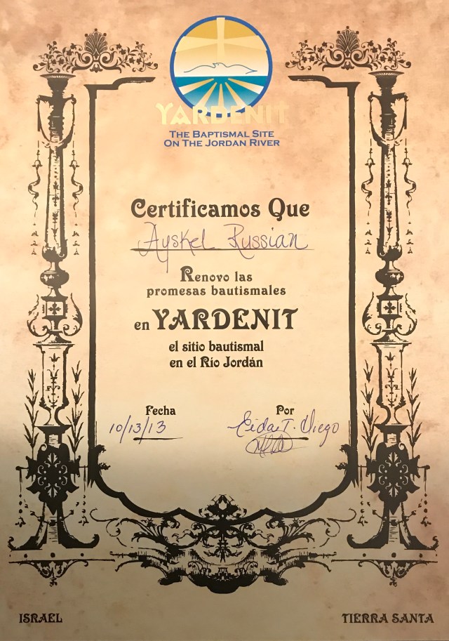 Certificado de Bautismo